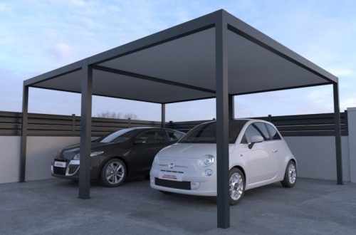 carport-double-aluminium-toit-plat-5000-x-3000-mm